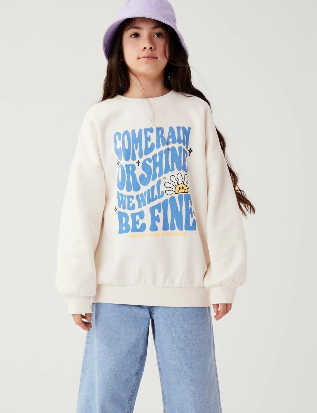 Cotton Rich Slogan Sweatshirt (6-16 Yrs) 1 Cotton Rich Slogan Sweatshirt (6-16 Yrs)