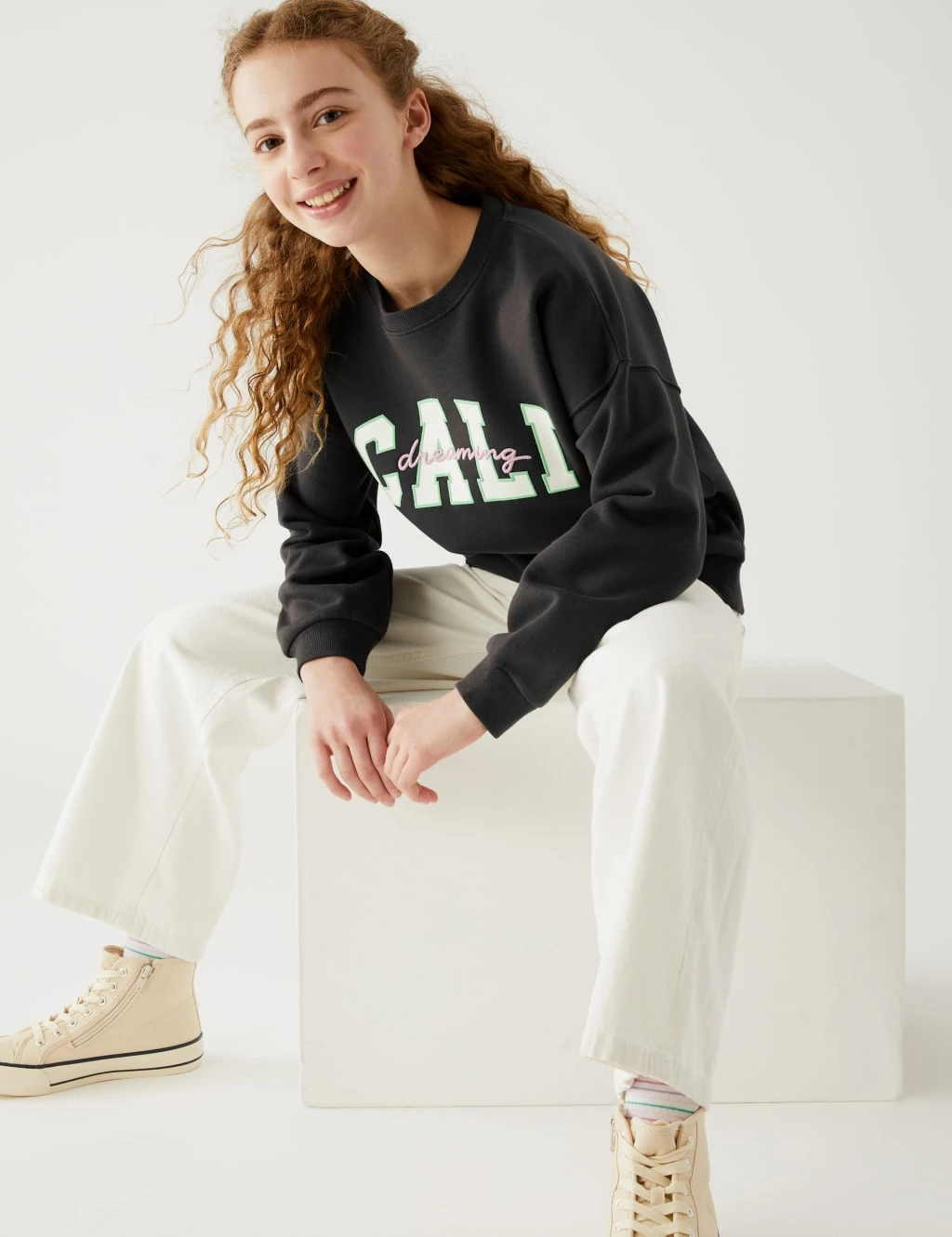 Cotton Rich Cali Dreaming Slogan Sweatshirt (6-16 Yrs) 3 Cotton Rich Cali Dreaming Slogan Sweatshirt (6-16 Yrs) - Image 3