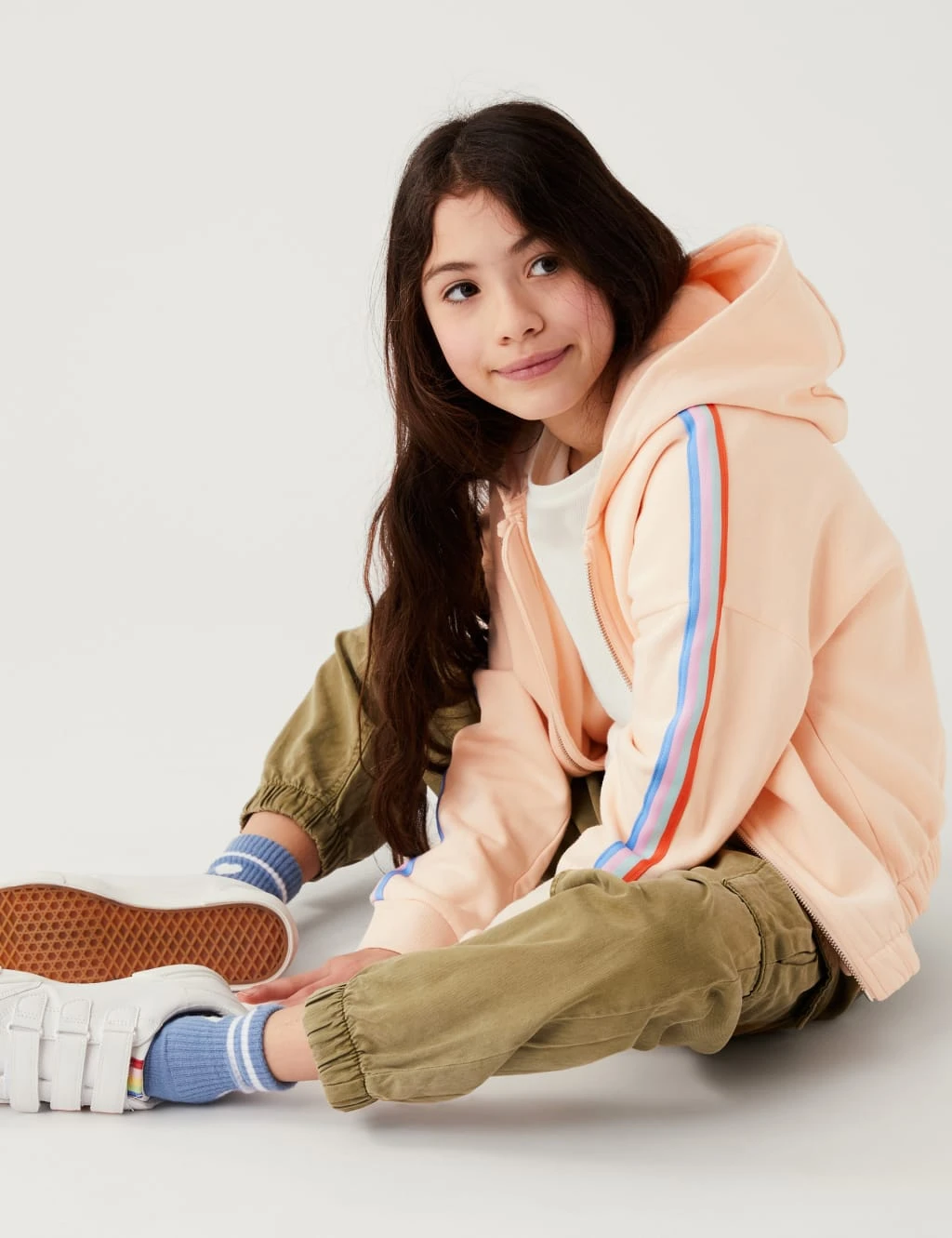 Cotton Rich Side Stripe Hoodie (6-16 Yrs) 1 Cotton Rich Side Stripe Hoodie (6-16 Yrs)