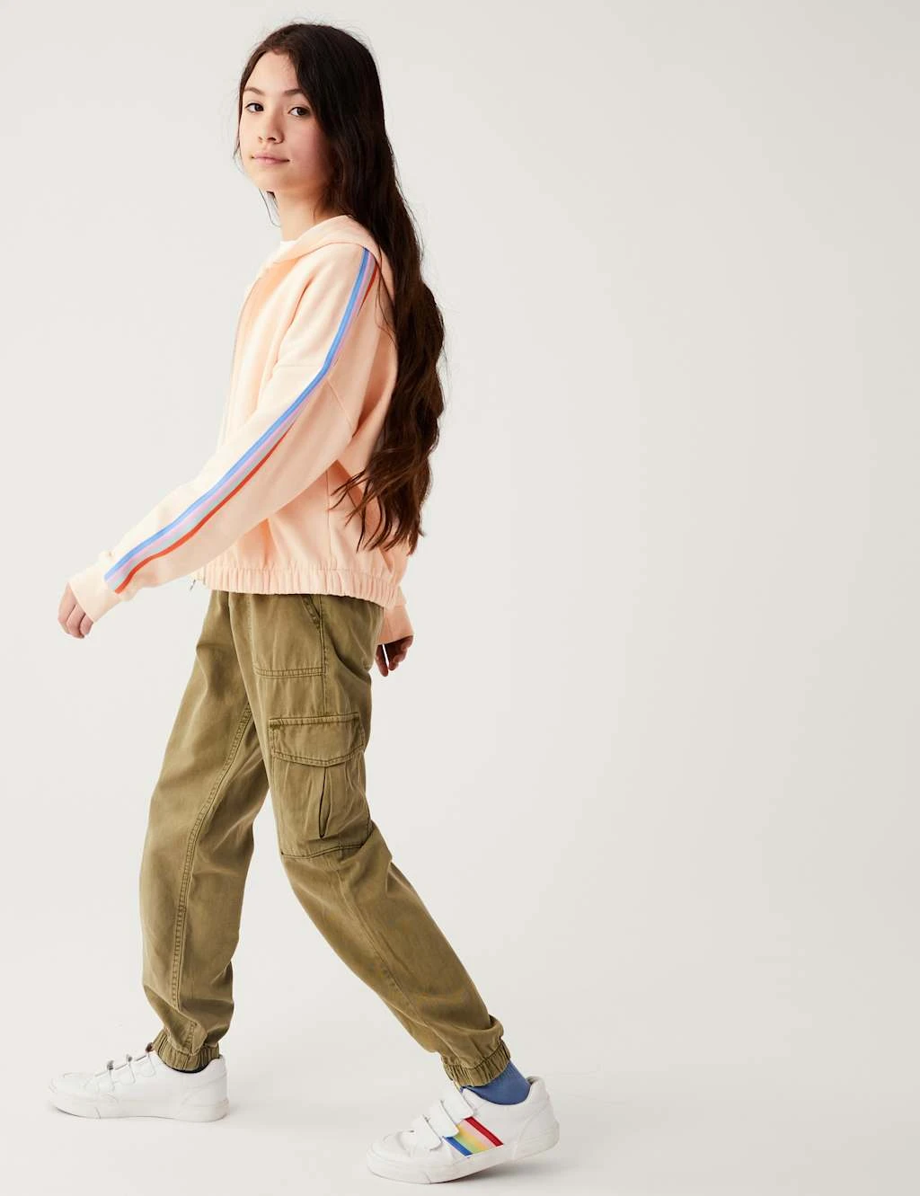 Cotton Rich Side Stripe Hoodie (6-16 Yrs) 3 Cotton Rich Side Stripe Hoodie (6-16 Yrs) - Image 3