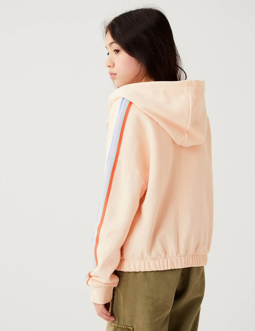 Cotton Rich Side Stripe Hoodie (6-16 Yrs) 4 Cotton Rich Side Stripe Hoodie (6-16 Yrs) - Image 4