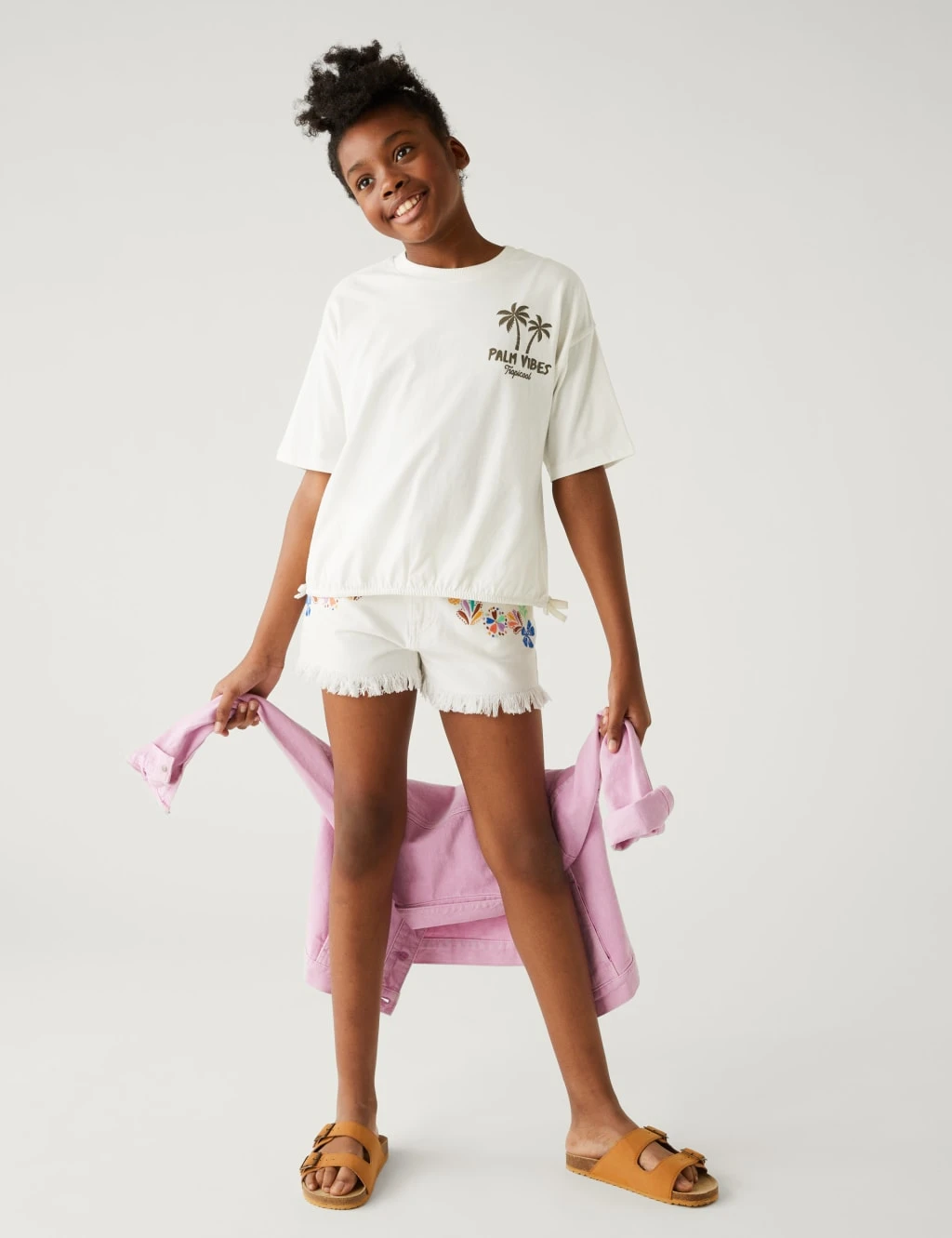 Pure Cotton Palm Graphic T-Shirt (6-16 Yrs) 1 Pure Cotton Palm Graphic T-Shirt (6-16 Yrs)