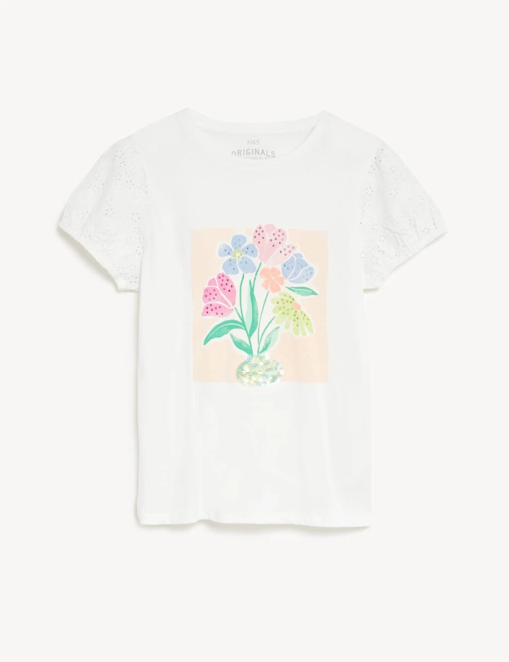 Pure Cotton Floral T-Shirt (6-16 Yrs) 1 Pure Cotton Floral T-Shirt (6-16 Yrs)