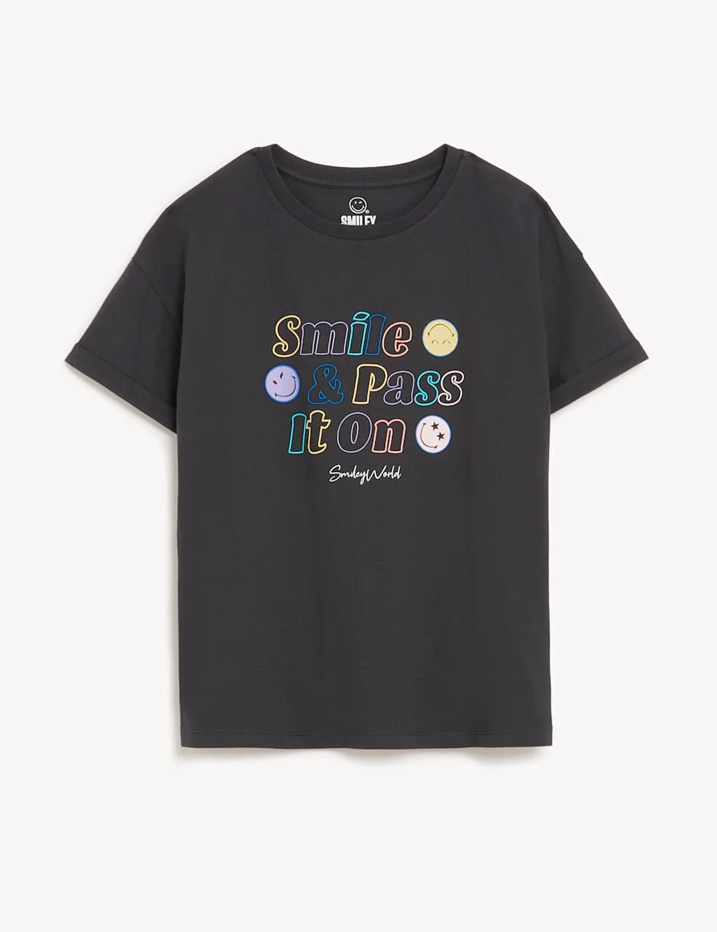 Pure Cotton SmileyWorld® Slogan T-Shirt (6-16 Yrs) 2 Pure Cotton SmileyWorld® Slogan T-Shirt (6-16 Yrs) - Image 2