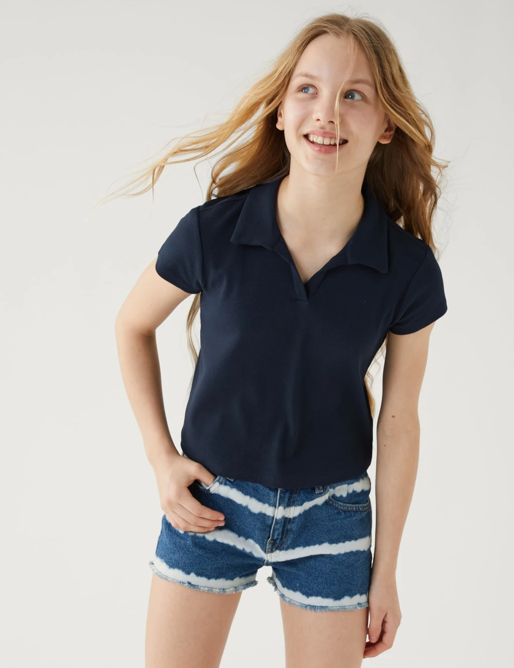 Cotton Rich Ribbed T-Shirt (6-16 Yrs) 1 Cotton Rich Ribbed T-Shirt (6-16 Yrs)