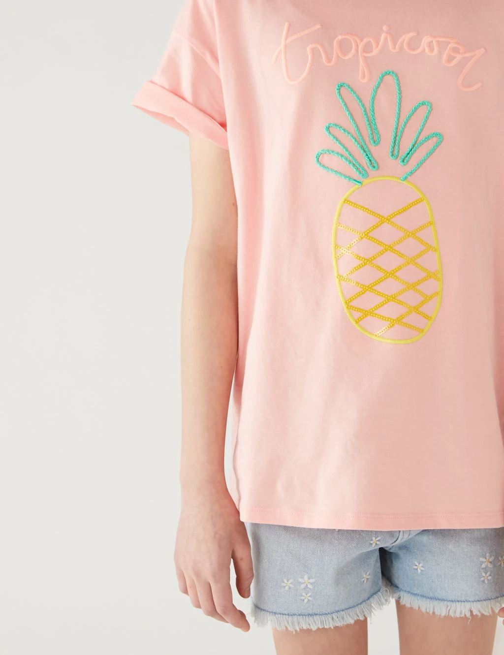 Pure Cotton Pineapple T-Shirt (6-16 Yrs) 3 Pure Cotton Pineapple T-Shirt (6-16 Yrs) - Image 3