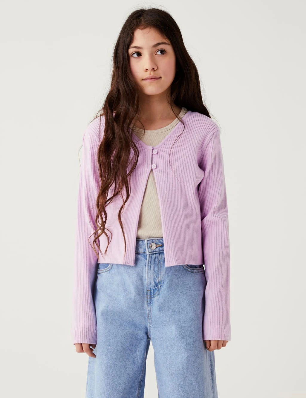 Ribbed Cardigan (6-16 Yrs) 1 Ribbed Cardigan (6-16 Yrs)