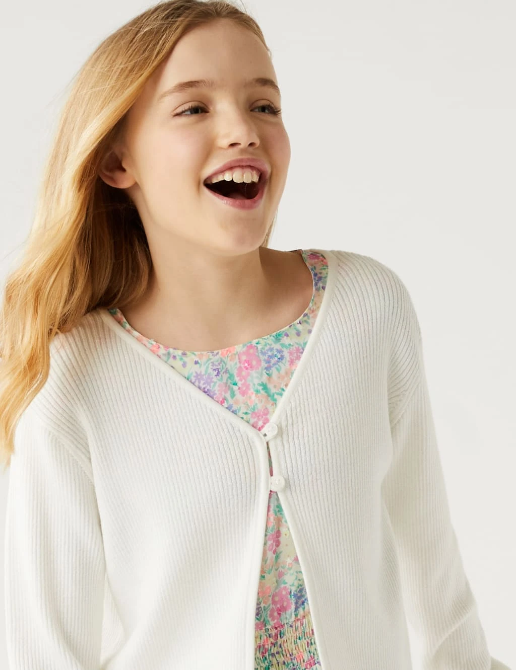 Sparkly Ribbed Cardigan (6-16 Yrs) 3 Sparkly Ribbed Cardigan (6-16 Yrs) - Image 3