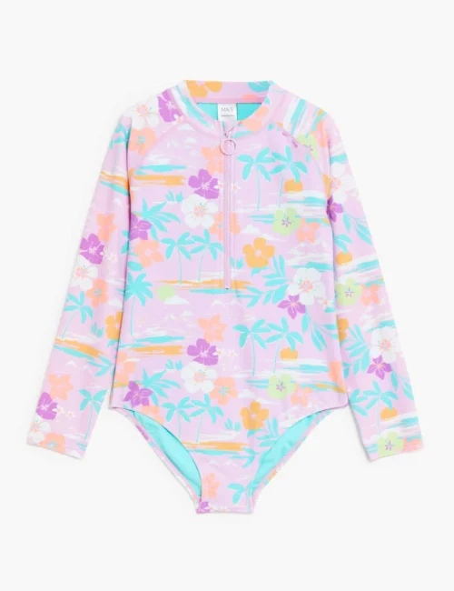 Tropical Long Sleeve Swimsuit (6-16 Yrs)