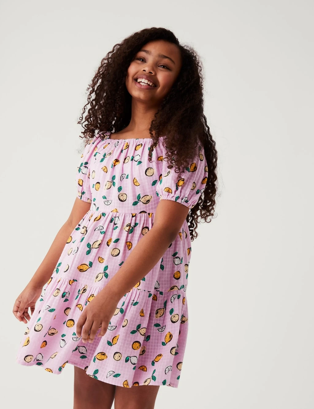 Pure Cotton Fruit Print Dress (6-16 Yrs) 1 Pure Cotton Fruit Print Dress (6-16 Yrs)