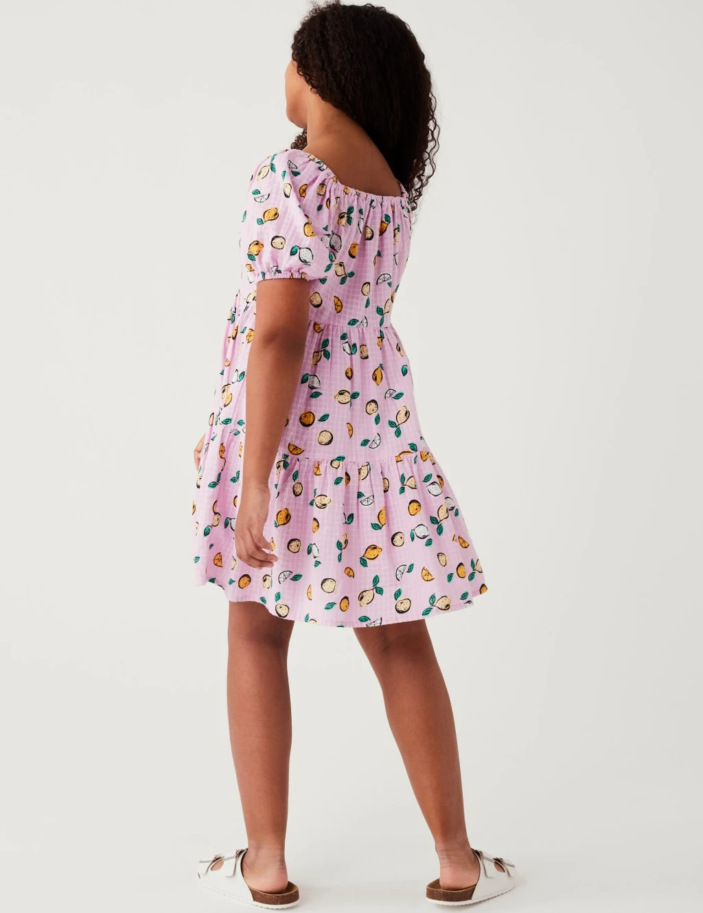 Pure Cotton Fruit Print Dress (6-16 Yrs) 4 Pure Cotton Fruit Print Dress (6-16 Yrs) - Image 4