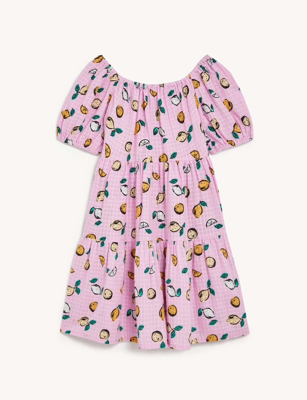 Pure Cotton Fruit Print Dress (6-16 Yrs) 2 Pure Cotton Fruit Print Dress (6-16 Yrs) - Image 2