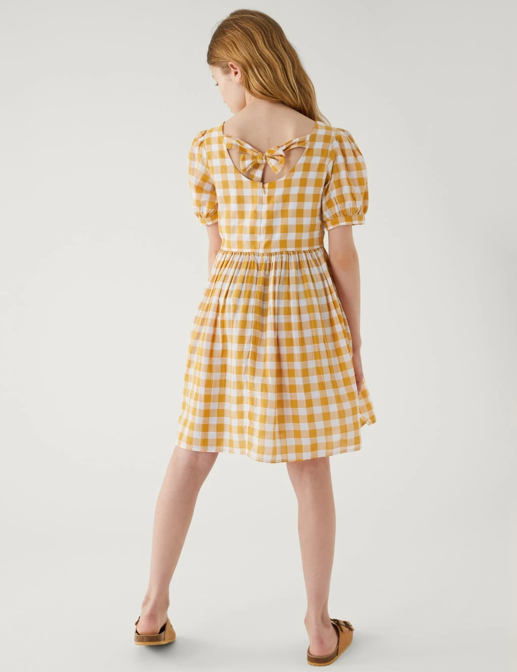 Pure Cotton Checked Dress (6-16 Yrs) 4 Pure Cotton Checked Dress (6-16 Yrs) - Image 4