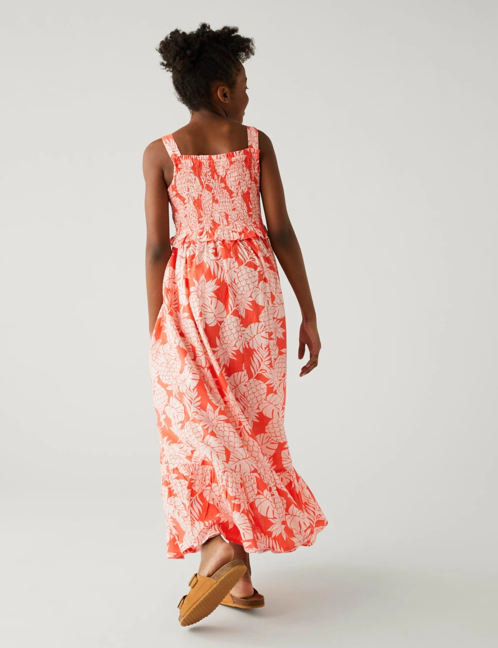 Pure Cotton Pineapple Print Maxi Dress (6-16 Yrs) 4 Pure Cotton Pineapple Print Maxi Dress (6-16 Yrs) - Image 4