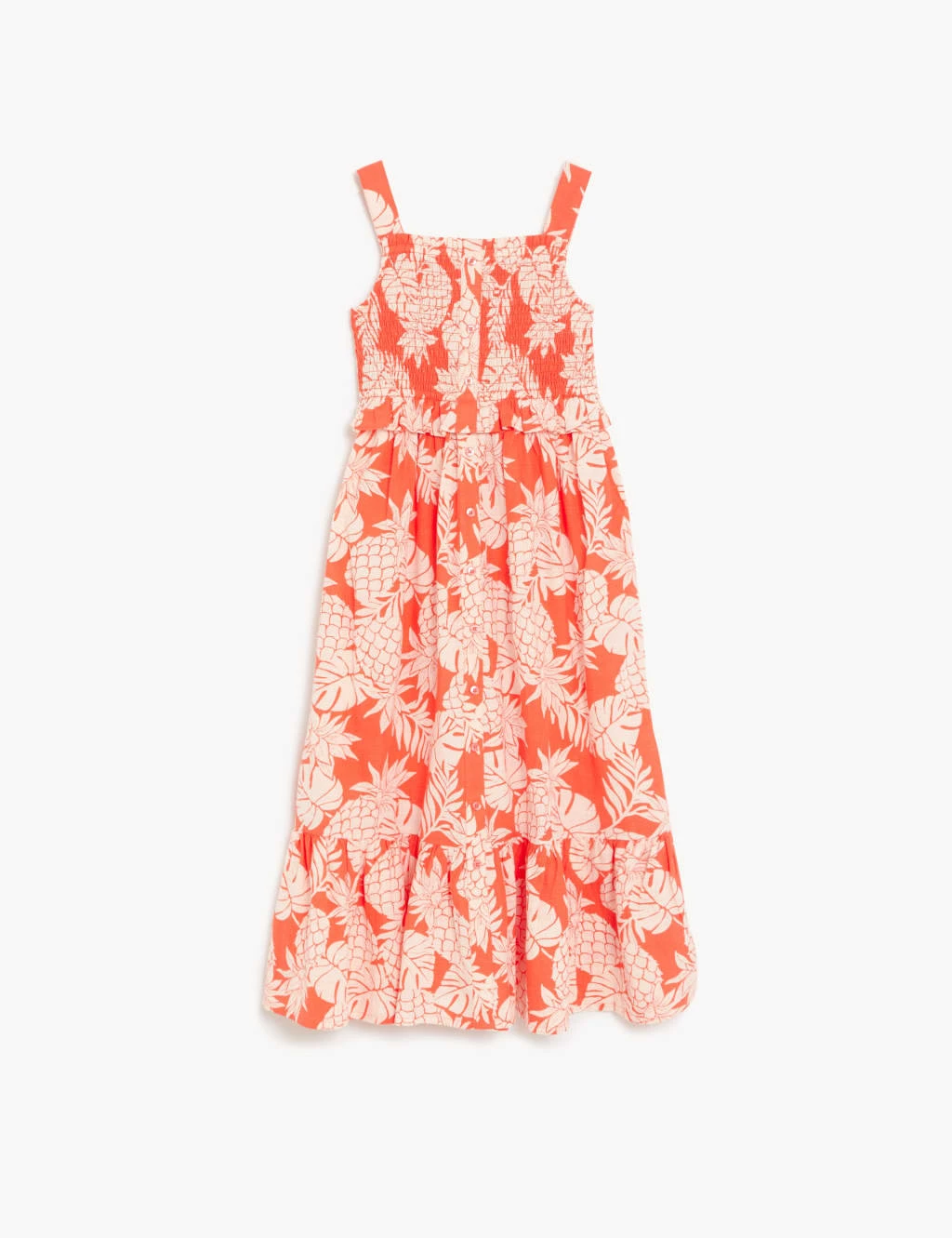 Pure Cotton Pineapple Print Maxi Dress (6-16 Yrs) 2 Pure Cotton Pineapple Print Maxi Dress (6-16 Yrs) - Image 2