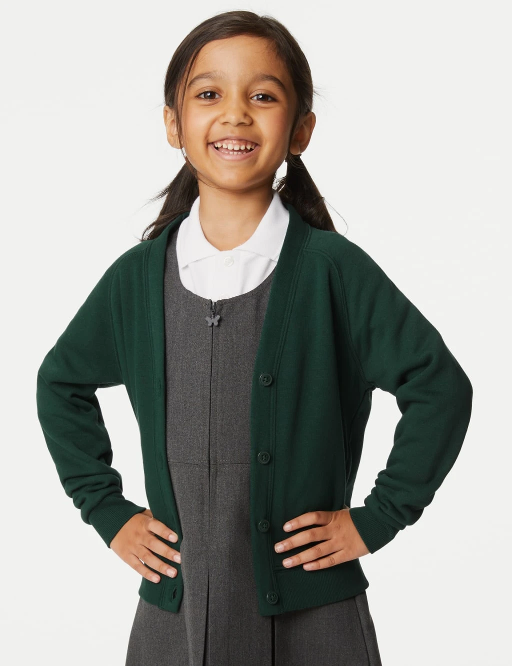 Girls' Cotton Rich StayNew™ School Cardigan (2-18 Yrs) 1 Girls' Cotton Rich StayNew™ School Cardigan (2-18 Yrs)