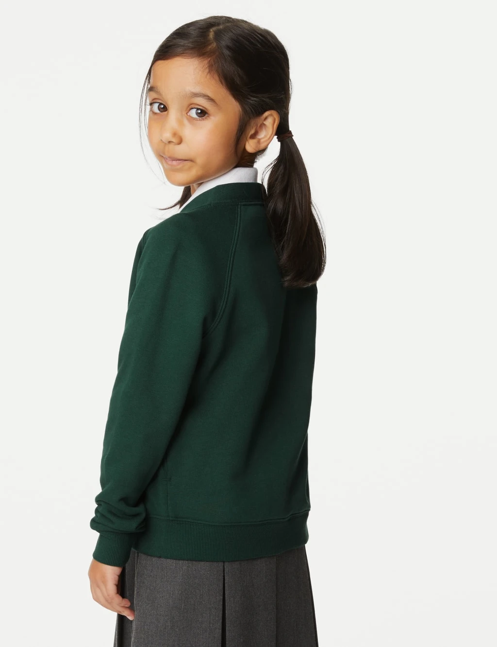 Girls' Cotton Rich StayNew™ School Cardigan (2-18 Yrs) 4 Girls' Cotton Rich StayNew™ School Cardigan (2-18 Yrs) - Image 4