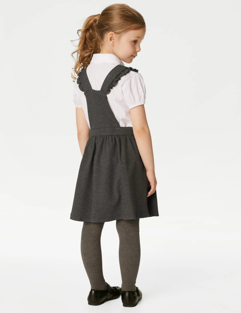 Girls' Jersey Frilled School Pinafore (2-12 Yrs) 4 Girls' Jersey Frilled School Pinafore (2-12 Yrs) - Image 4