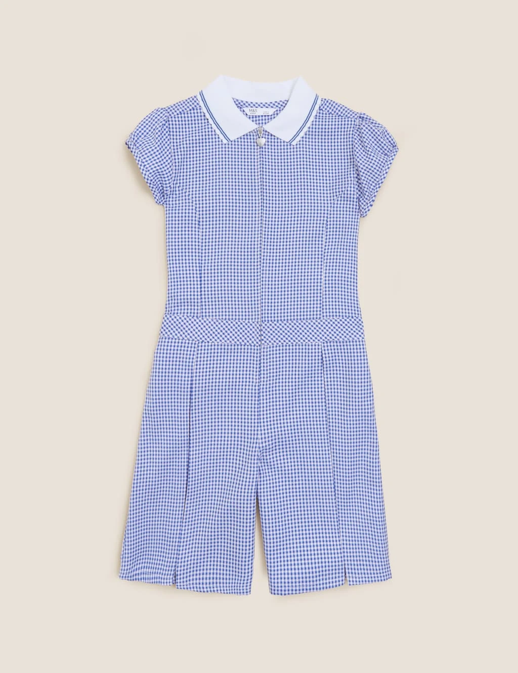 No Brand Girls' Gingham Pleated Zip School Playsuit (2-14 Yrs) 1 No Brand Girls' Gingham Pleated Zip School Playsuit (2-14 Yrs)