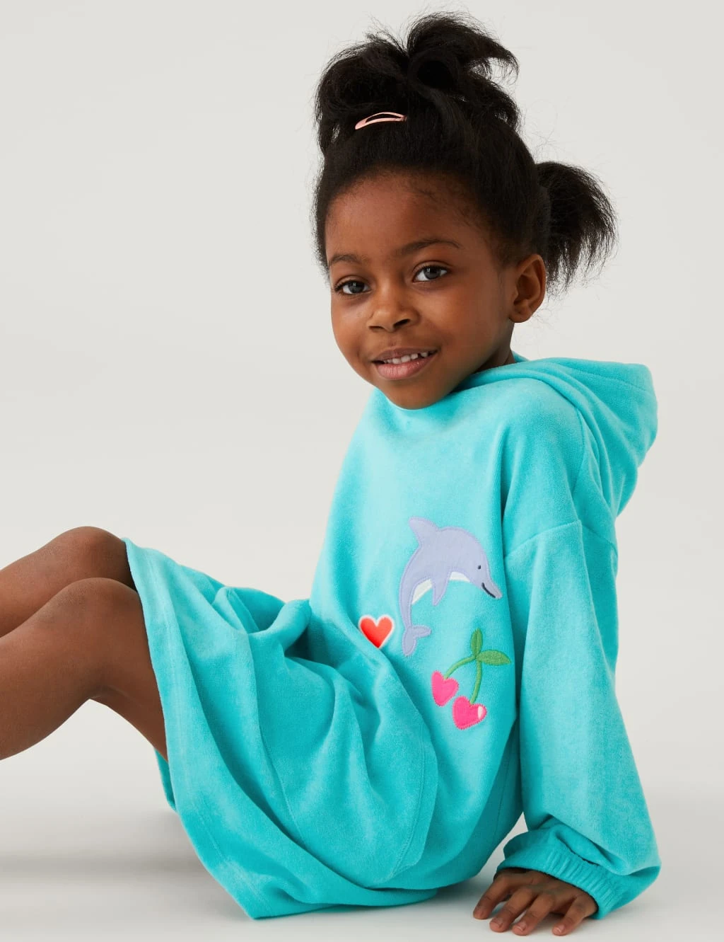 Cotton Rich Towelling Dolphin Hoodie (2-8 Yrs) 1 Cotton Rich Towelling Dolphin Hoodie (2-8 Yrs)