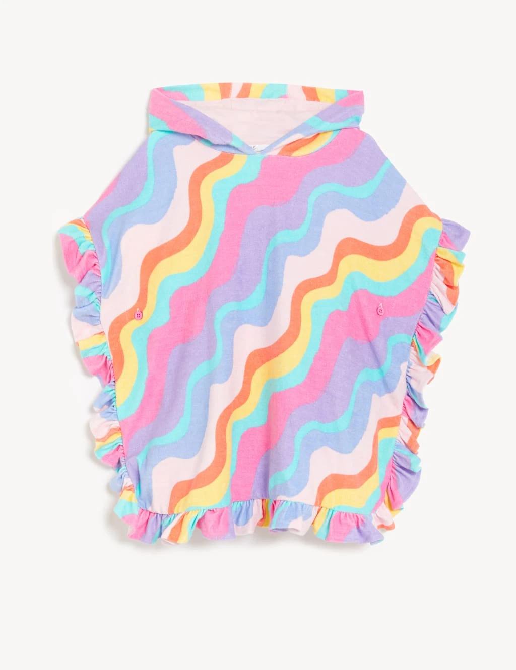 Cotton Rich Towelling Striped Poncho (2-8 Yrs) 2 Cotton Rich Towelling Striped Poncho (2-8 Yrs) - Image 2