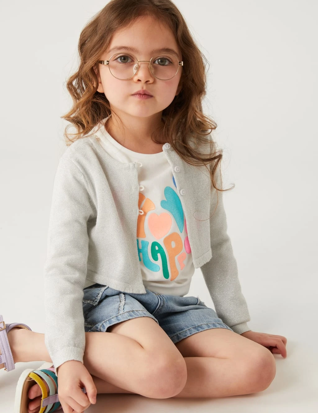 Cotton Rich Glitter Cardigan (2-8 Yrs) 1 Cotton Rich Glitter Cardigan (2-8 Yrs)