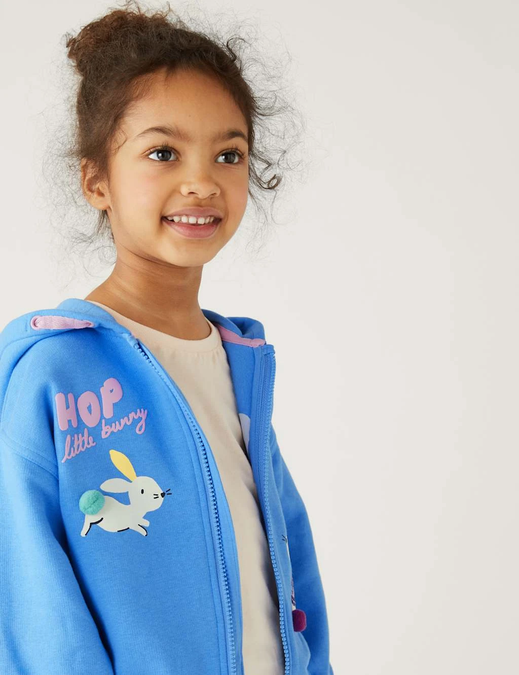 Cotton Rich Bunny Zip Hoodie (2-8 Yrs) 4 Cotton Rich Bunny Zip Hoodie (2-8 Yrs) - Image 4