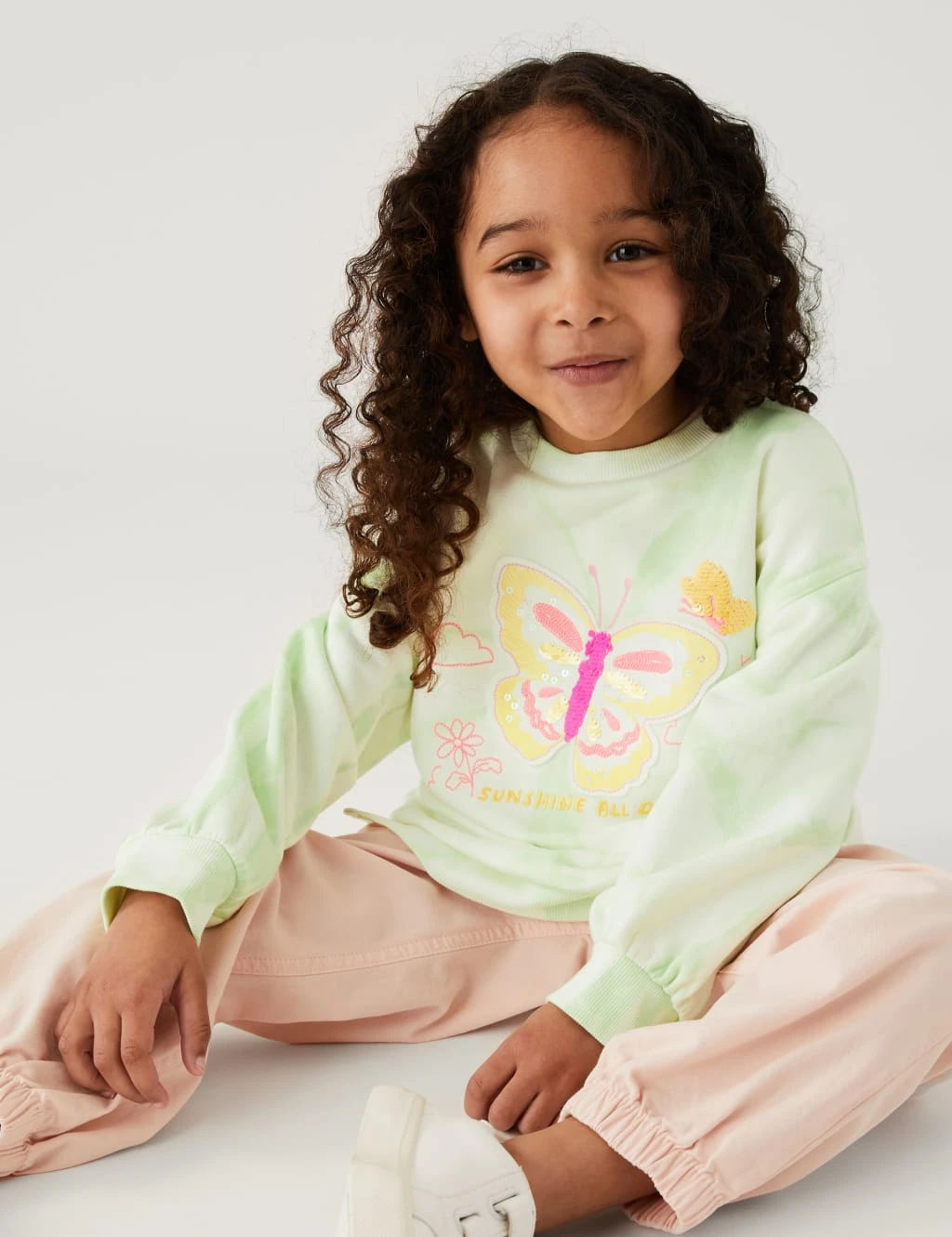 Cotton Rich Butterfly Tie Dye Sweatshirt (2-8 Yrs) 1 Cotton Rich Butterfly Tie Dye Sweatshirt (2-8 Yrs)