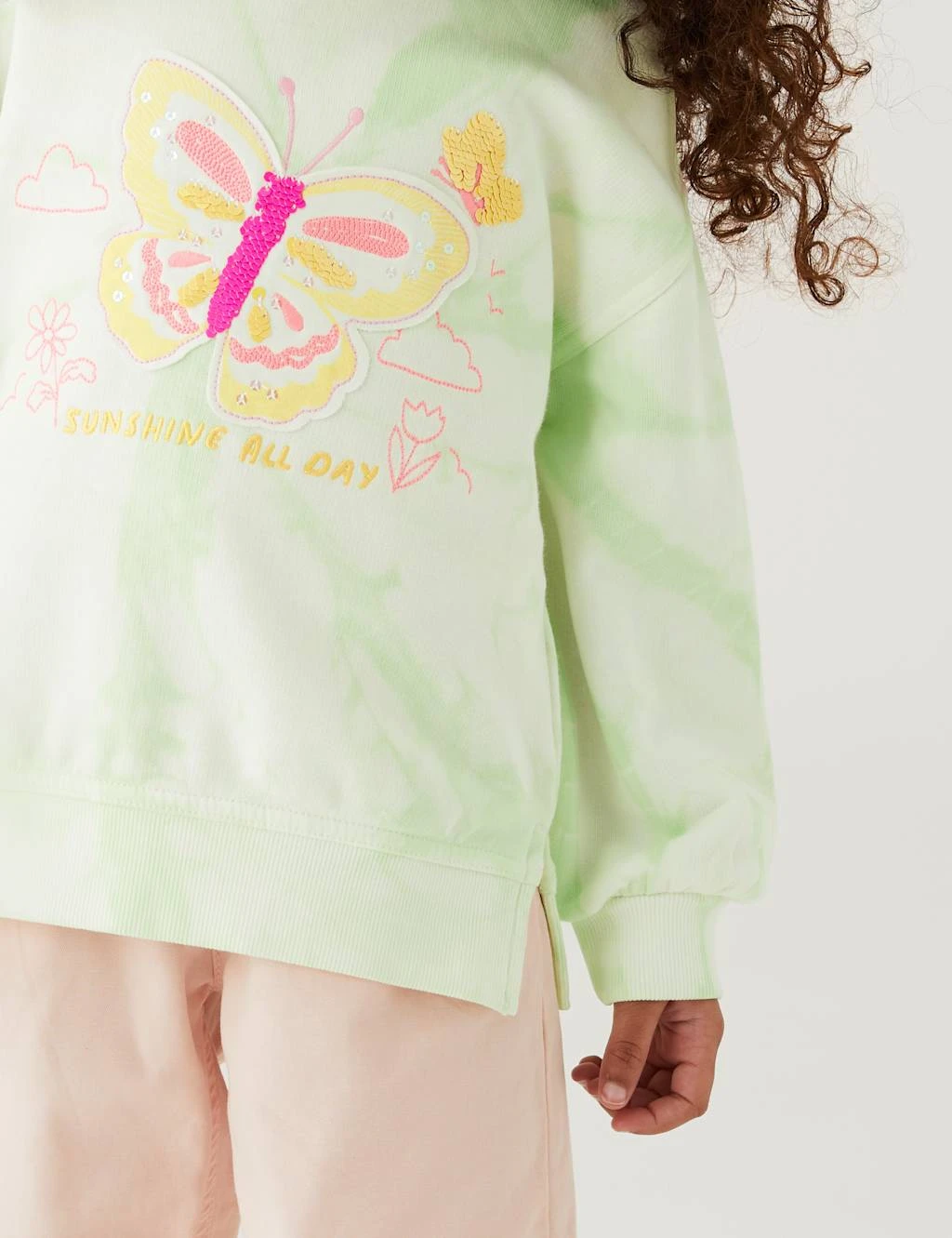 Cotton Rich Butterfly Tie Dye Sweatshirt (2-8 Yrs) 3 Cotton Rich Butterfly Tie Dye Sweatshirt (2-8 Yrs) - Image 3
