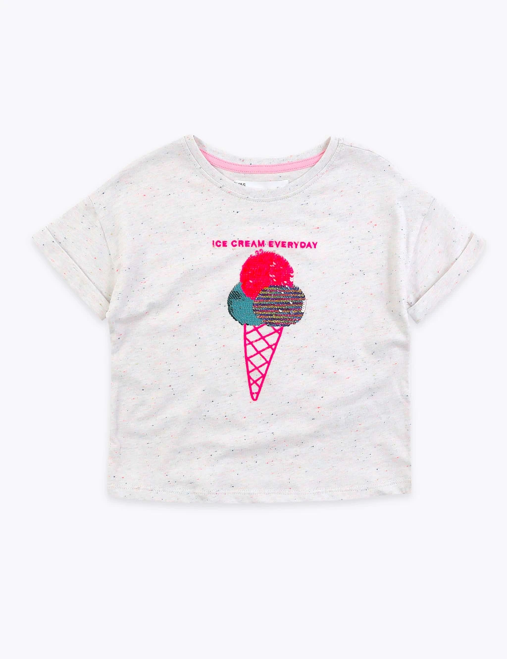 No Brand Reversible Sequin Ice Cream T-shirt (2-7 Yrs) 2 No Brand Reversible Sequin Ice Cream T-shirt (2-7 Yrs) - Image 2