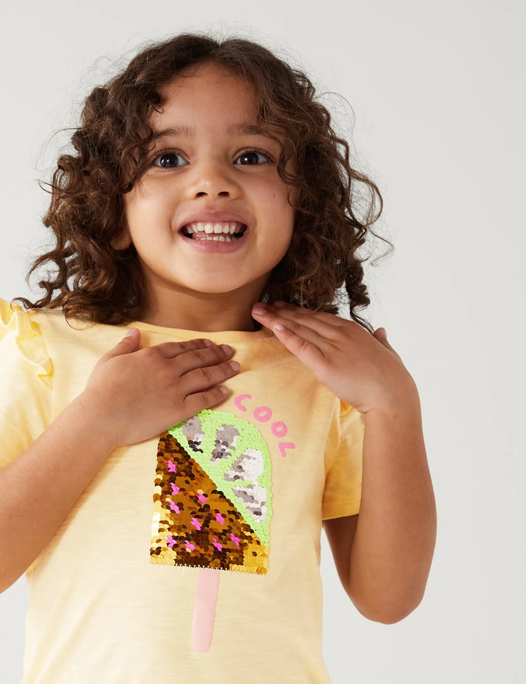 Pure Cotton Sequin Ice Cream T-Shirt (2-8 Yrs) 3 Pure Cotton Sequin Ice Cream T-Shirt (2-8 Yrs) - Image 3