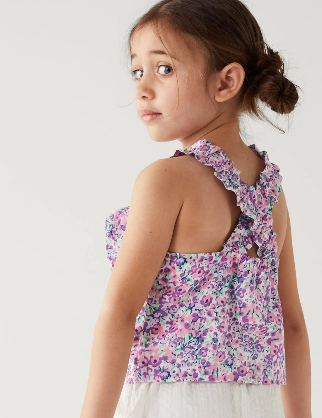 Pure Cotton Floral Top (2-8 Yrs) 4 Pure Cotton Floral Top (2-8 Yrs) - Image 4