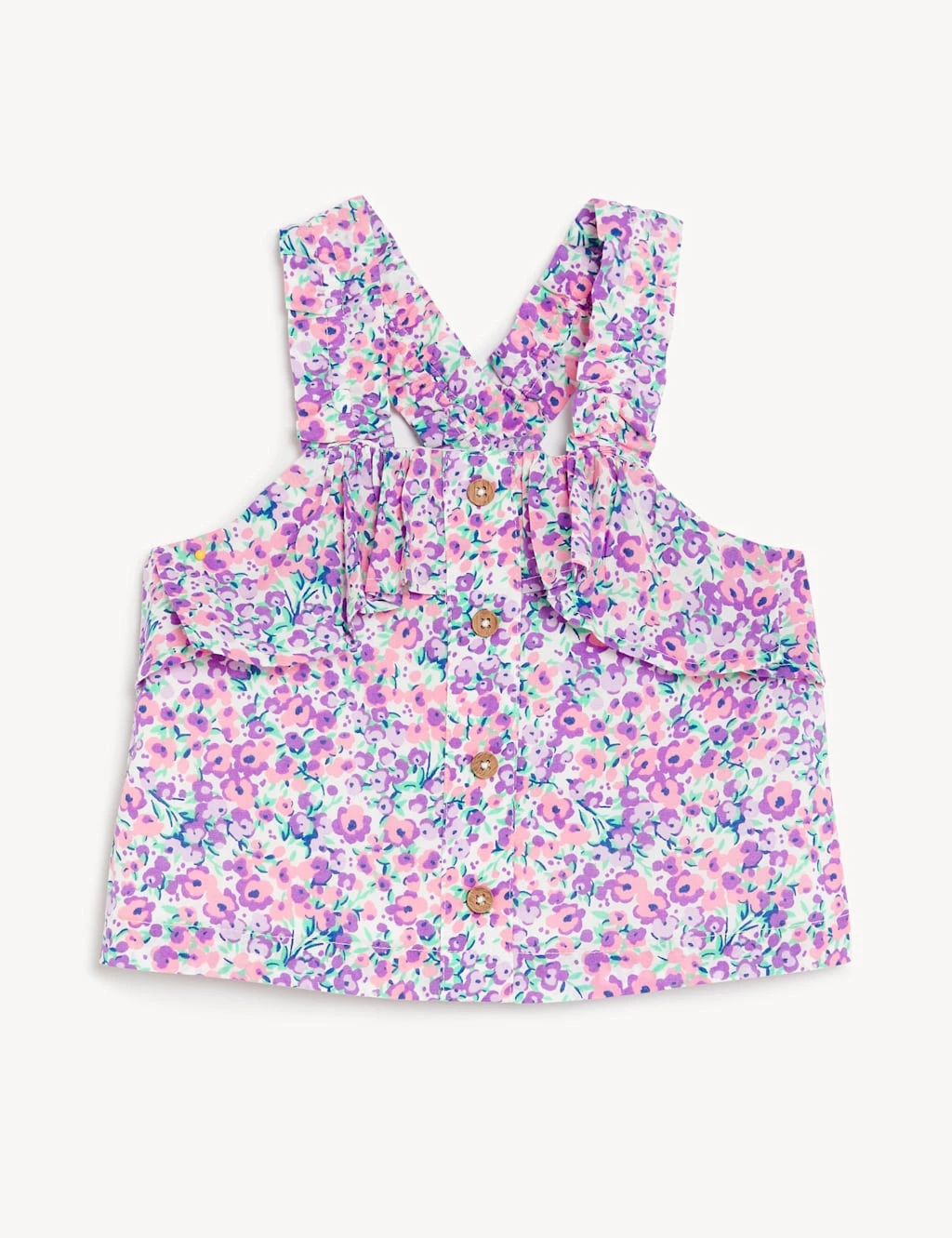 Pure Cotton Floral Top (2-8 Yrs) 2 Pure Cotton Floral Top (2-8 Yrs) - Image 2
