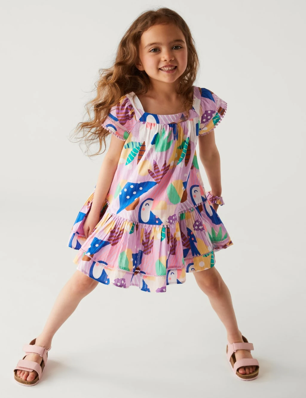 2pc Pure Cotton Printed Dress & Scrunchie (2-8 Yrs) 1 2pc Pure Cotton Printed Dress & Scrunchie (2-8 Yrs)