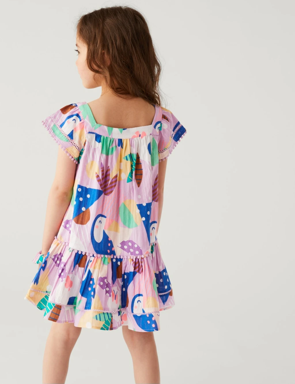 2pc Pure Cotton Printed Dress & Scrunchie (2-8 Yrs) 4 2pc Pure Cotton Printed Dress & Scrunchie (2-8 Yrs) - Image 4