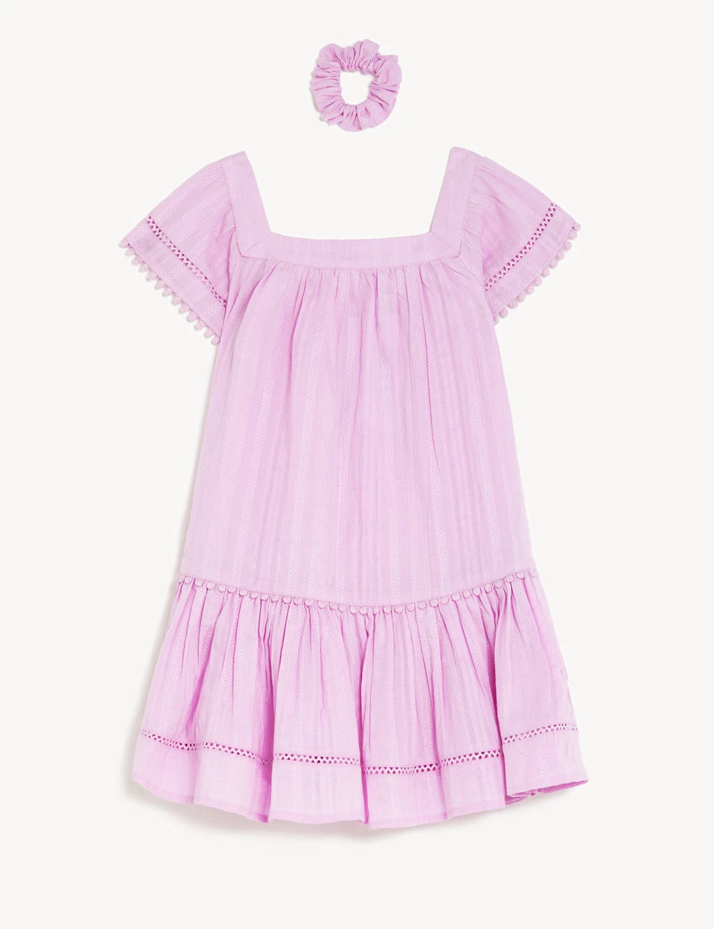 2pc Pure Cotton Dress And Scrunchie Outfit (2-8 Yrs) 2 2pc Pure Cotton Dress And Scrunchie Outfit (2-8 Yrs) - Image 2
