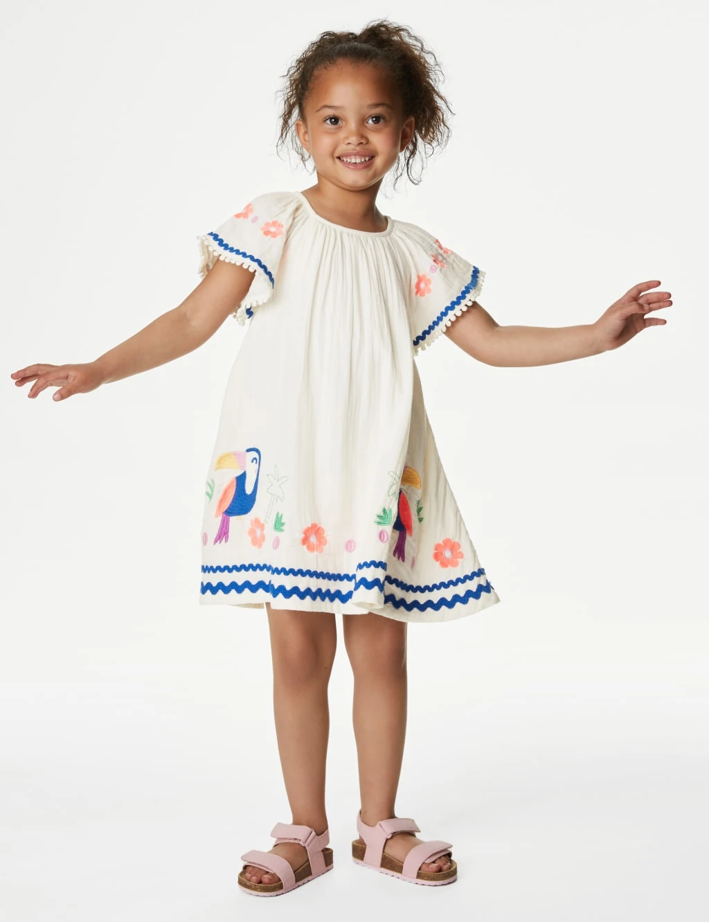 Pure Cotton Toucan Dress (2-8 Yrs) 1 Pure Cotton Toucan Dress (2-8 Yrs)