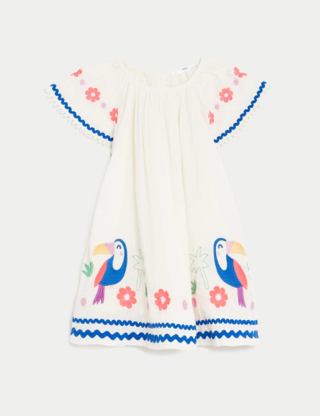 Pure Cotton Toucan Dress (2-8 Yrs) 2 Pure Cotton Toucan Dress (2-8 Yrs) - Image 2