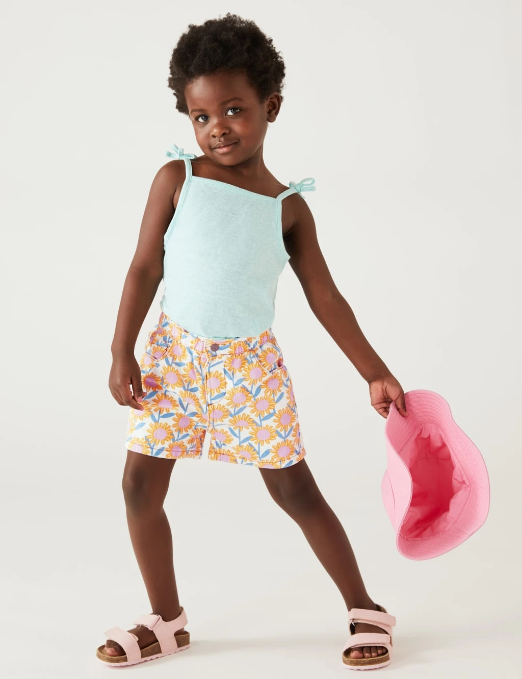 Pure Cotton Sunflower Shorts (2-8 Yrs) 1 Pure Cotton Sunflower Shorts (2-8 Yrs)