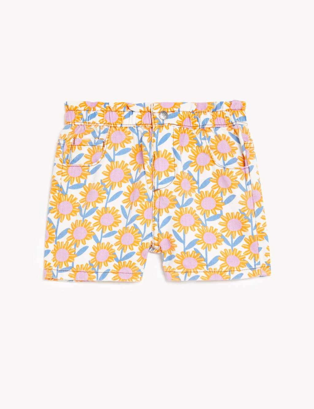 Pure Cotton Sunflower Shorts (2-8 Yrs) 2 Pure Cotton Sunflower Shorts (2-8 Yrs) - Image 2