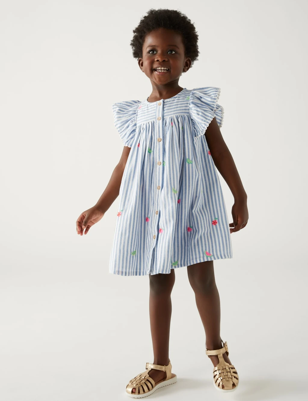 Pure Cotton Striped Dress (2-8 Yrs) 1 Pure Cotton Striped Dress (2-8 Yrs)