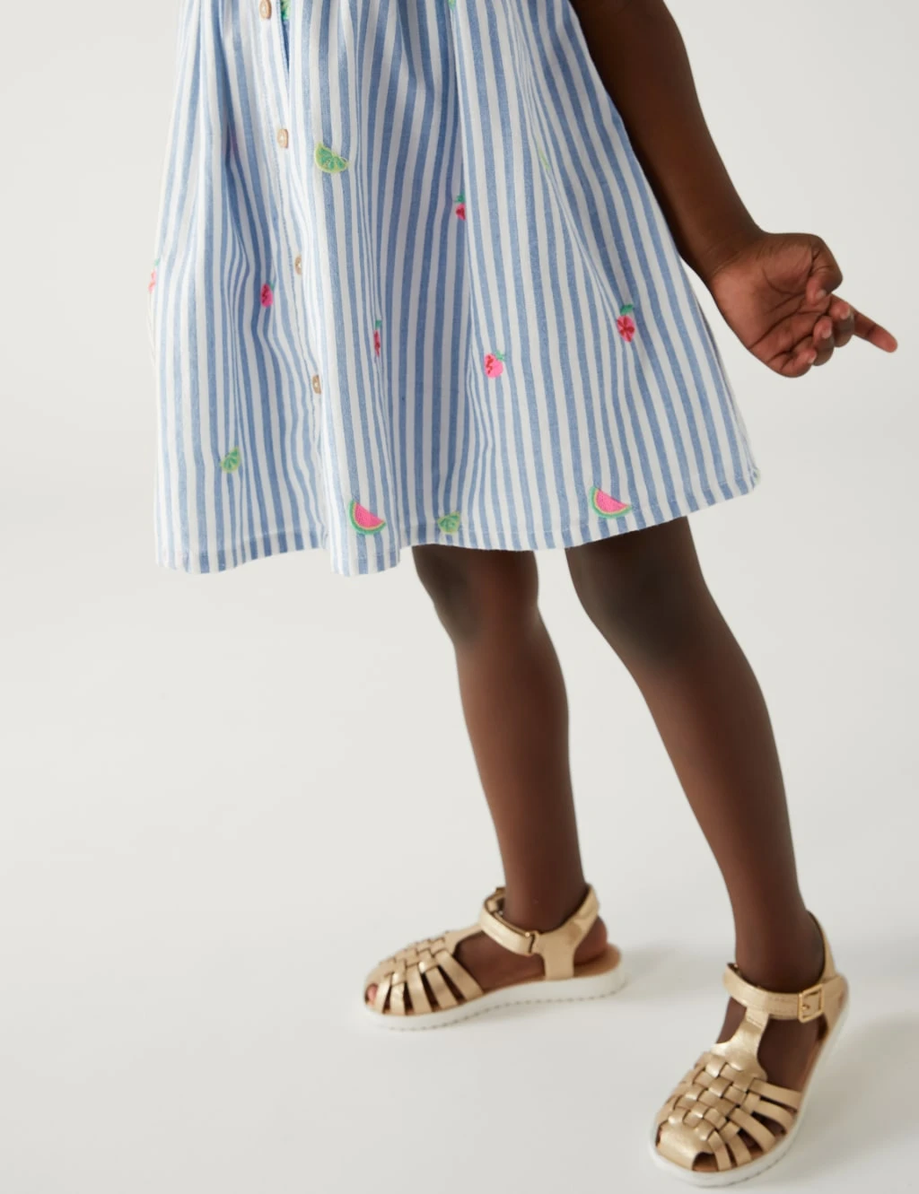 Pure Cotton Striped Dress (2-8 Yrs) 3 Pure Cotton Striped Dress (2-8 Yrs) - Image 3