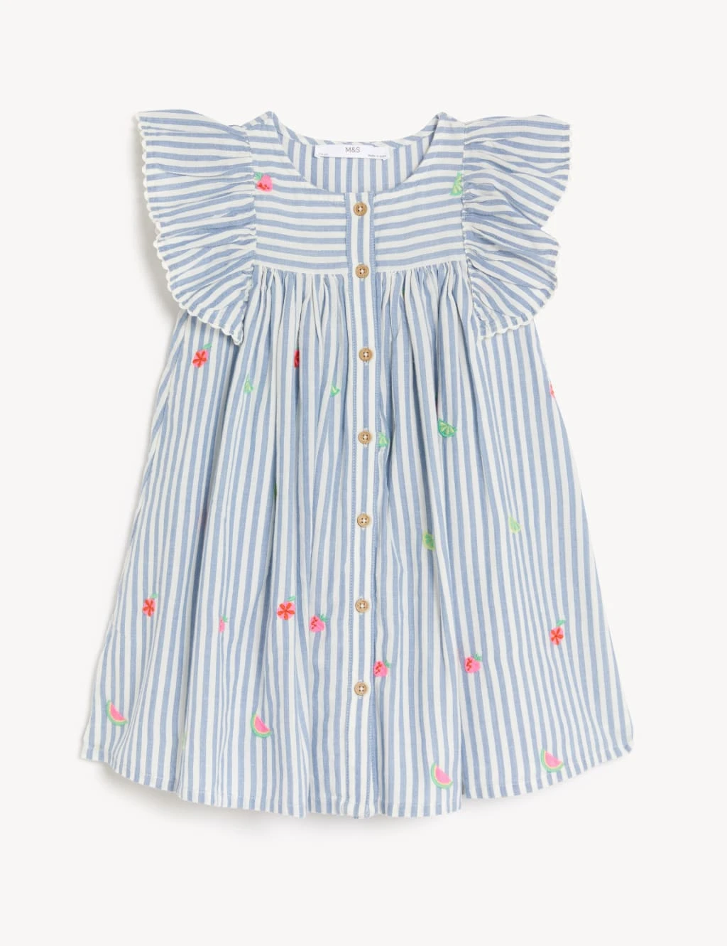 Pure Cotton Striped Dress (2-8 Yrs) 2 Pure Cotton Striped Dress (2-8 Yrs) - Image 2
