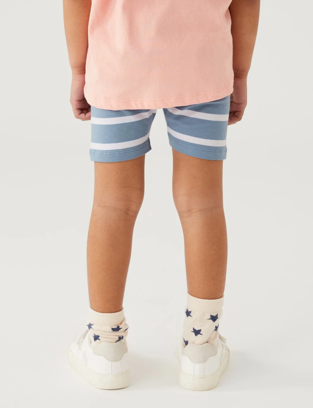 5pk Cotton Rich Striped & Plain Shorts (2-8 Yrs) 4 5pk Cotton Rich Striped & Plain Shorts (2-8 Yrs) - Image 4