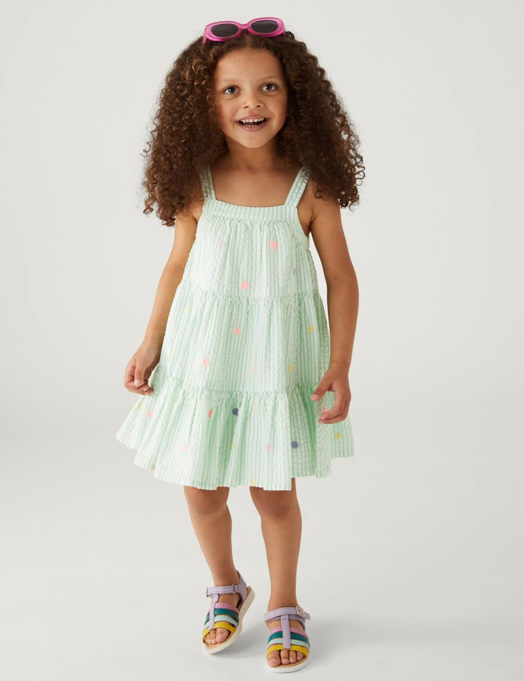 Pure Cotton Striped Dress (2 - 8 Yrs) 1 Pure Cotton Striped Dress (2 - 8 Yrs)