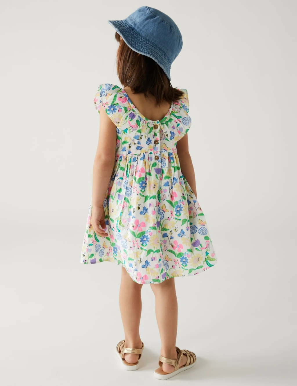 Pure Cotton Garden Floral Dress (2-8 Yrs) 4 Pure Cotton Garden Floral Dress (2-8 Yrs) - Image 4