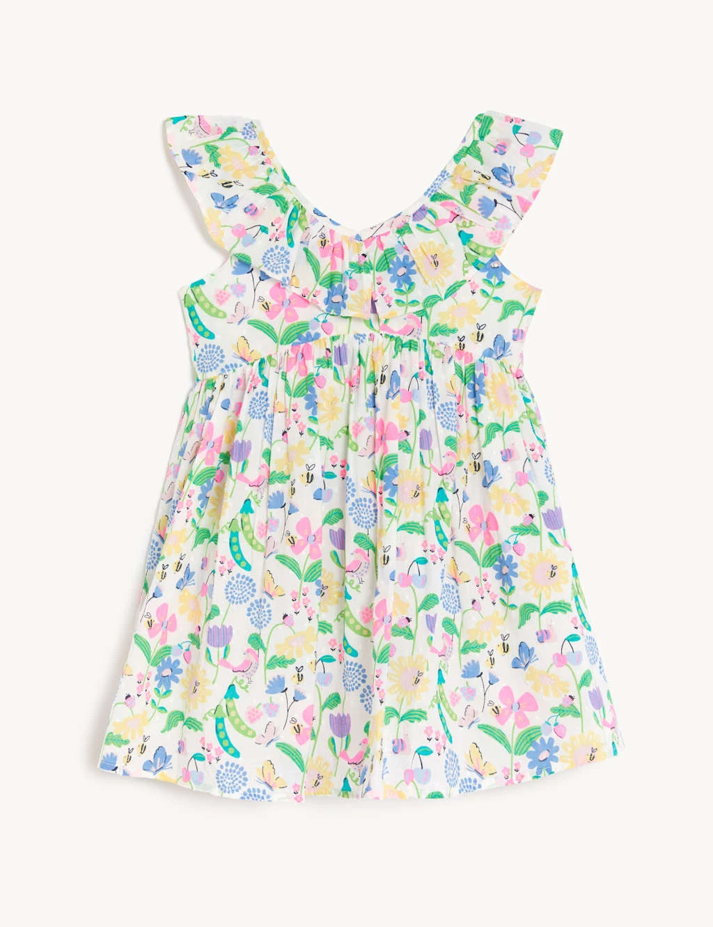 Pure Cotton Garden Floral Dress (2-8 Yrs) 2 Pure Cotton Garden Floral Dress (2-8 Yrs) - Image 2