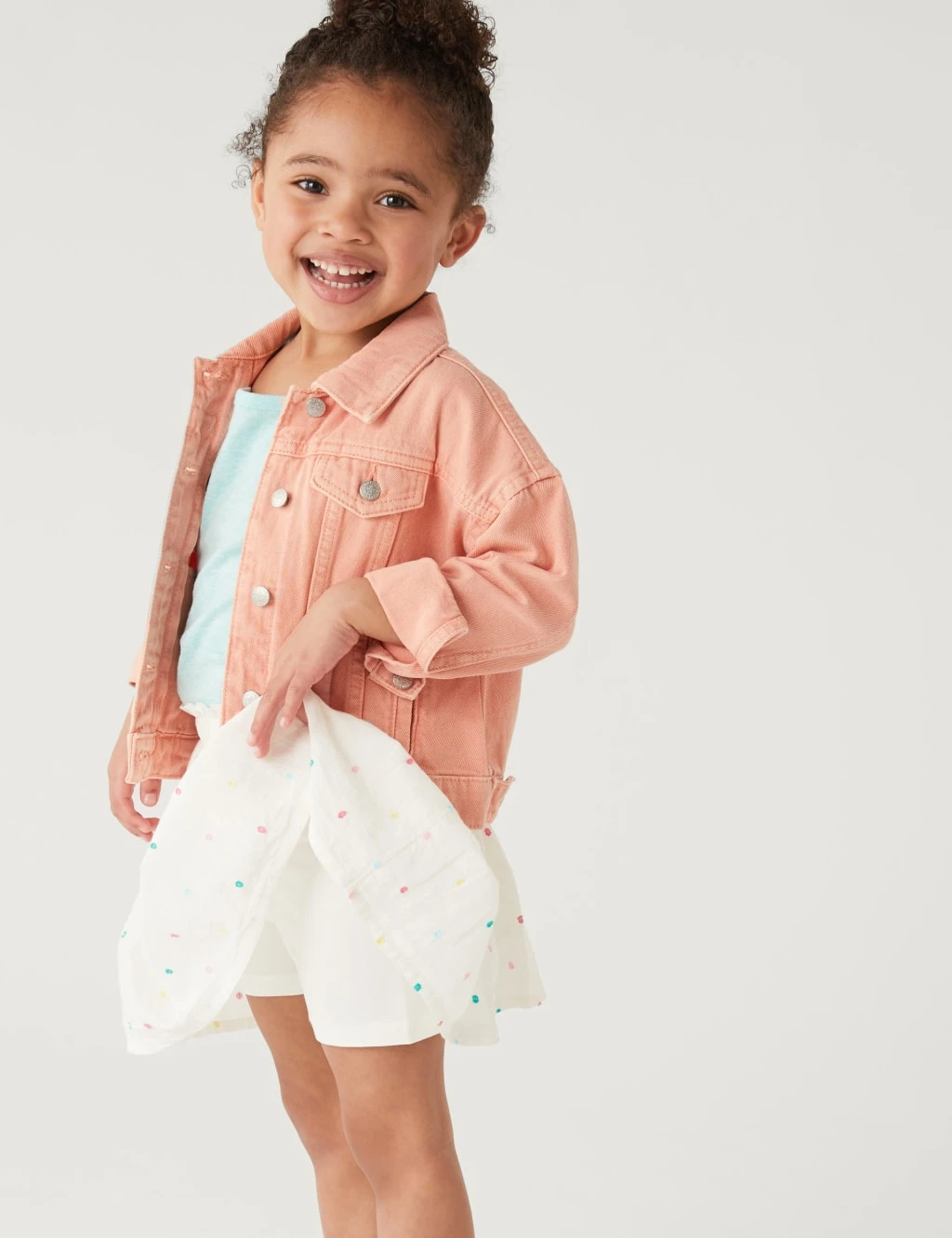 Pure Cotton Spotted Skort (2 - 8 Yrs) 3 Pure Cotton Spotted Skort (2 - 8 Yrs) - Image 3