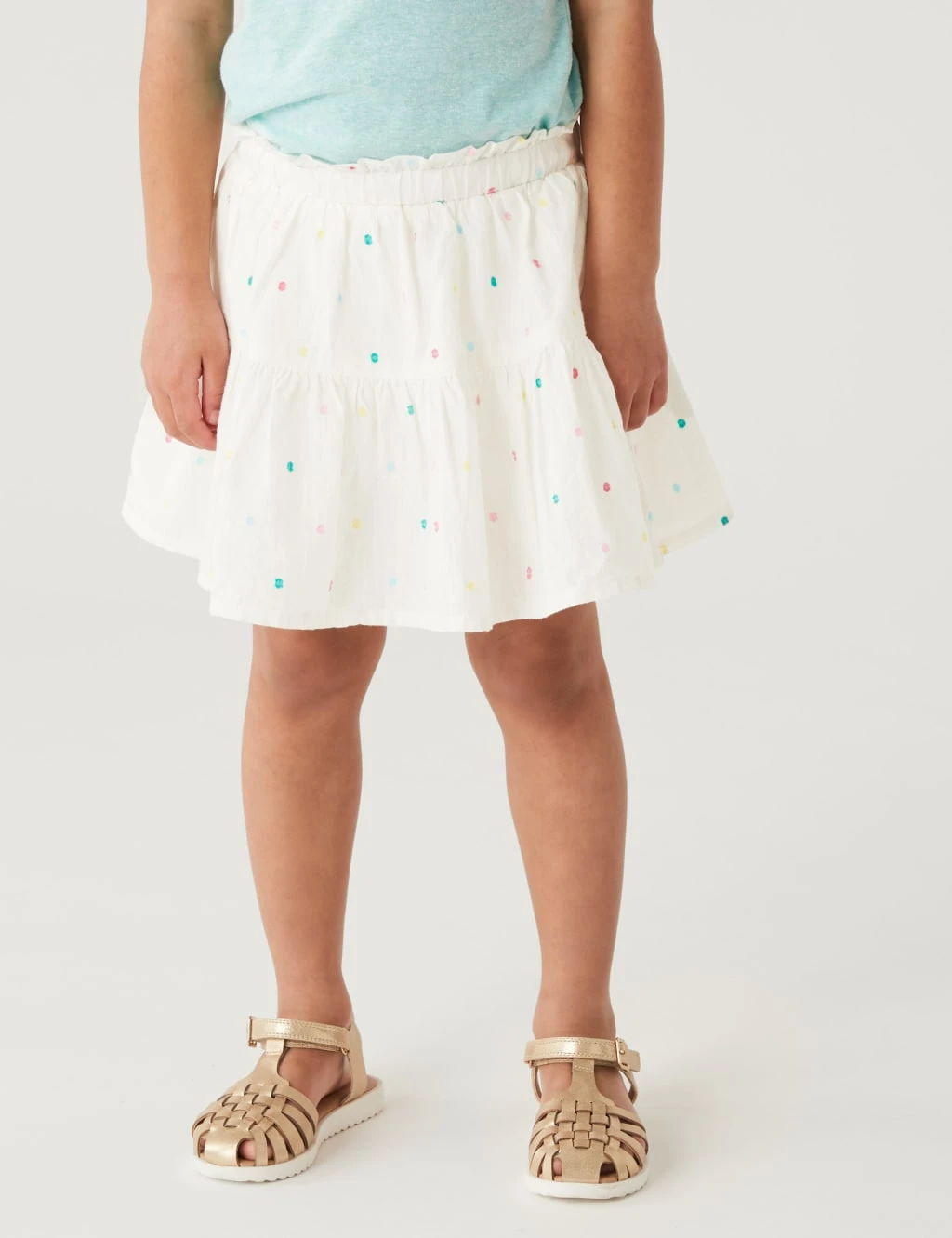 Pure Cotton Spotted Skort (2 - 8 Yrs) 4 Pure Cotton Spotted Skort (2 - 8 Yrs) - Image 4