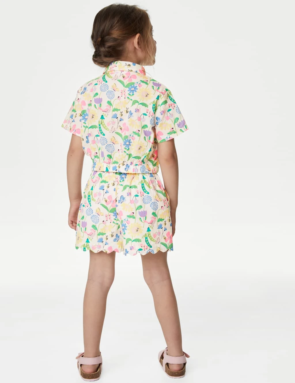 Pure Cotton Floral Top & Bottom Outfit (2-8 Yrs) 4 Pure Cotton Floral Top & Bottom Outfit (2-8 Yrs) - Image 4